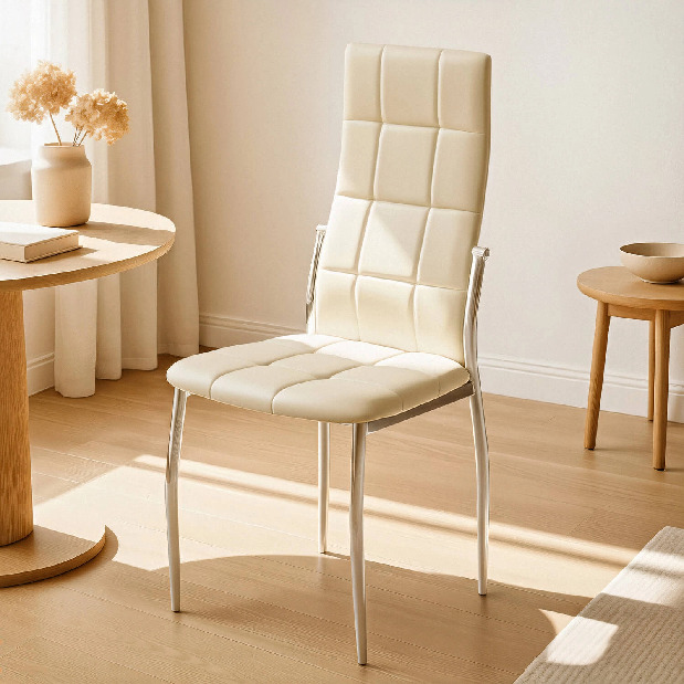 Jídelní židle Marinaleda (béžová ekokůže)