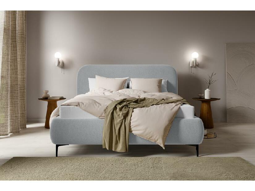 Manželská postel 180 cm Mononoke (s roštem) (šedá + černá)