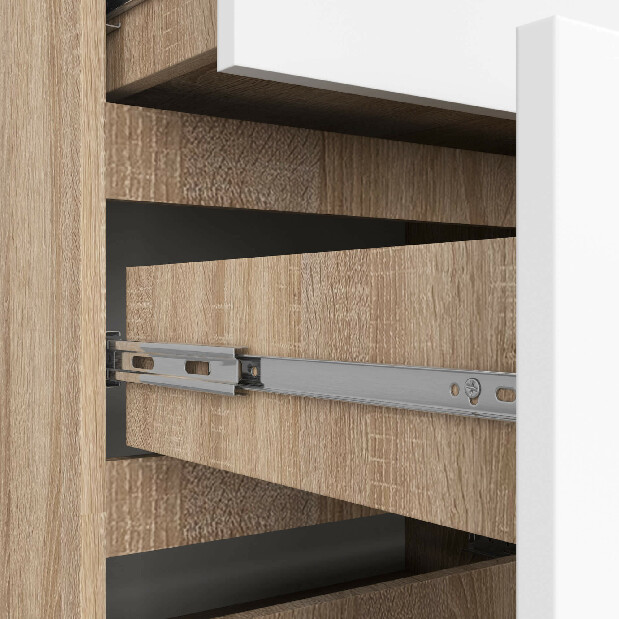 Komoda Kraft 10SZ (dub sonoma + bílá)