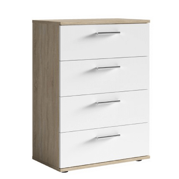 Komoda Mirah typ 4 (dub sonoma + bílá)