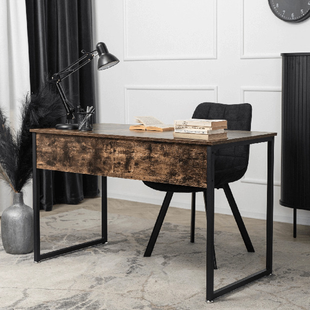 Psací stolek Regular (dub rustikal + černá)