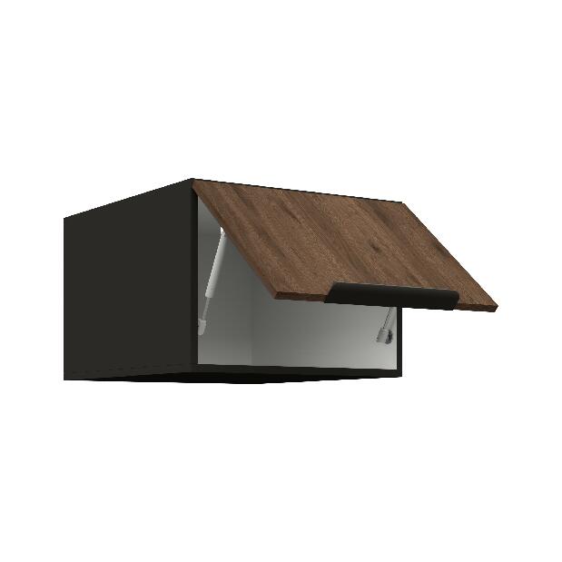 Horní kuchyňská skříňka Manana 50 NAGU 36 1F (korpus: černá matná + fronta: ořech okapi)