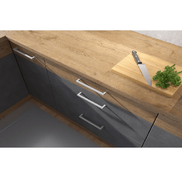 Dolní kuchyňská skříňka pod troubu 60 D GAZ BB Velaga (šedá matná + dub lancelot) *výprodej