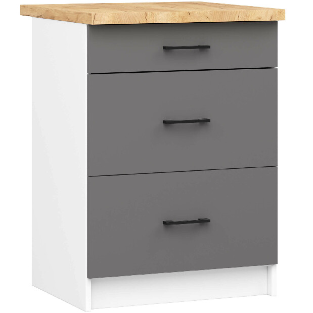 Dolní kuchyňská skříňka Organo 603S (bílá + grafit)