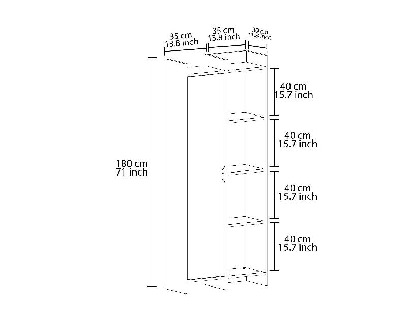 Policová skříň Ofende (dub)