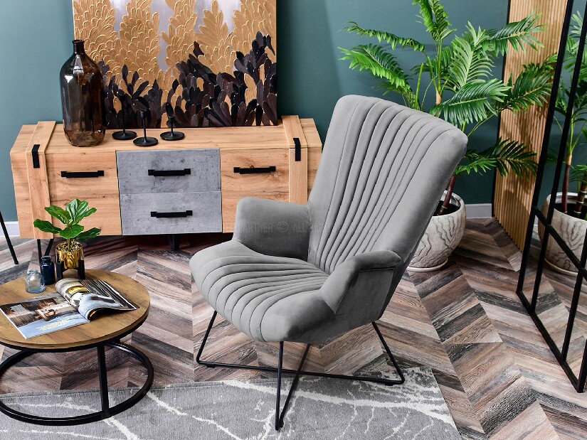Relaxační křeslo Nuttshell (šedá + černá)