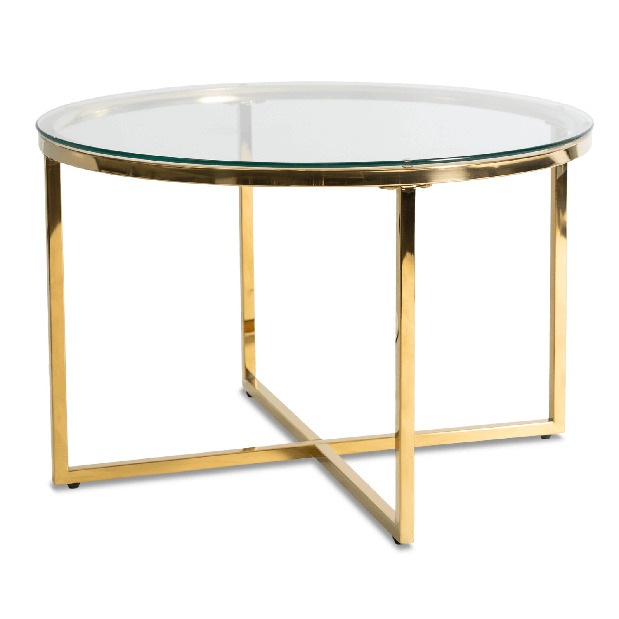 Konferenční stolek Fragmento (transparentní + zlatá)