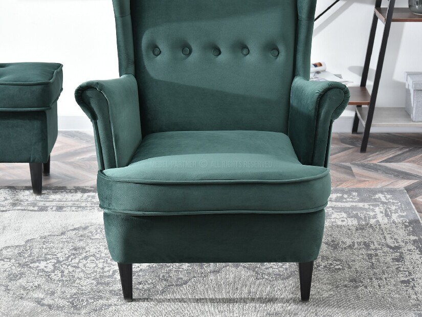 Křeslo ušák Margis (zelená)