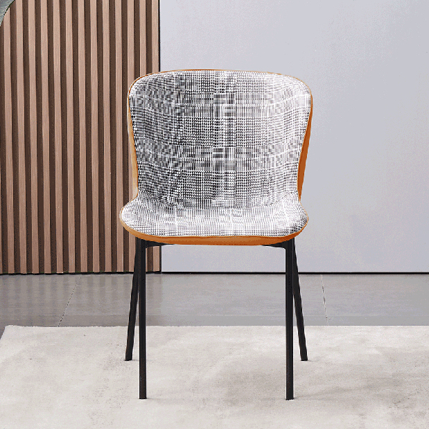 Jídelní židle Polarit (sivobílé káro + camel)