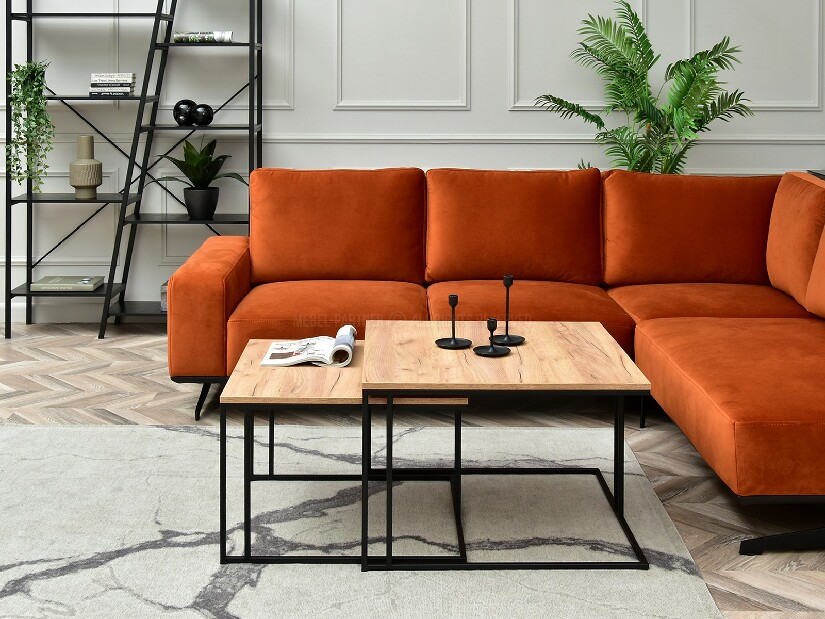 Set 2 konferenčních stolků Destapamos (zlatá + černá)