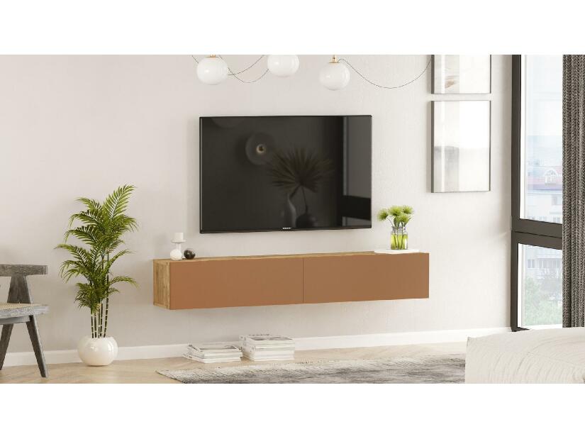  TV stolek/skříňka France 8 (borovice atlantická + cihlová)