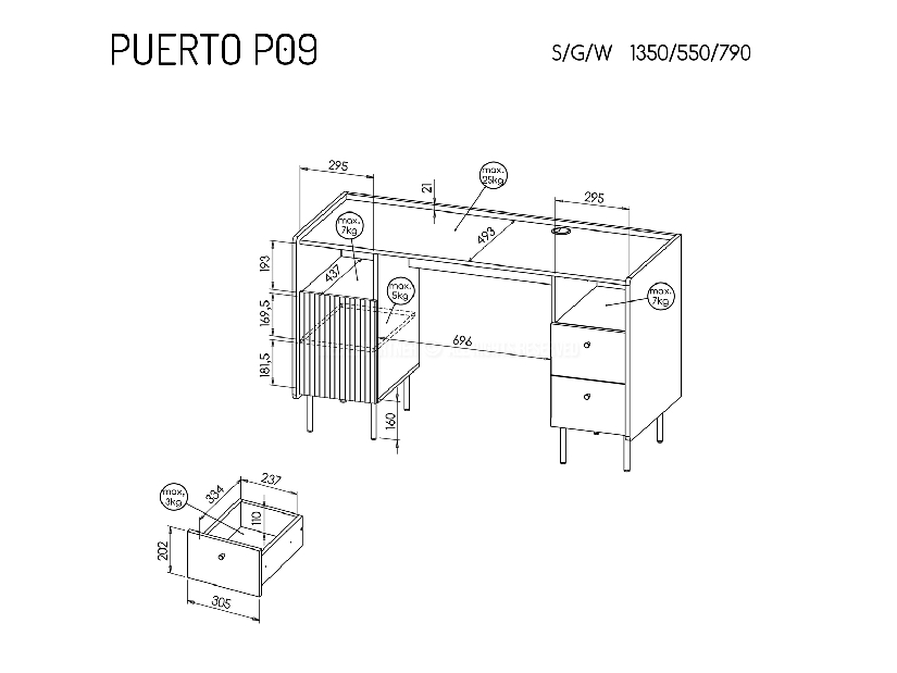 Nábytek do kanceláře Presuntos 1 (černá)