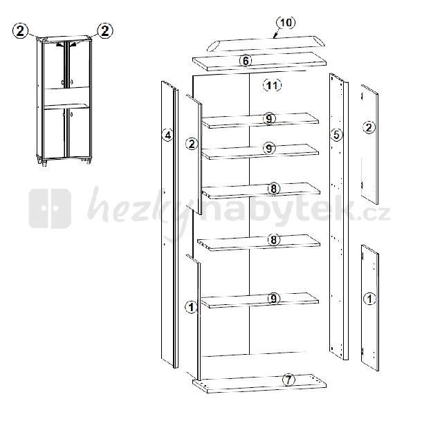 Policová skříň BRW MALGOSKA C 20/8
