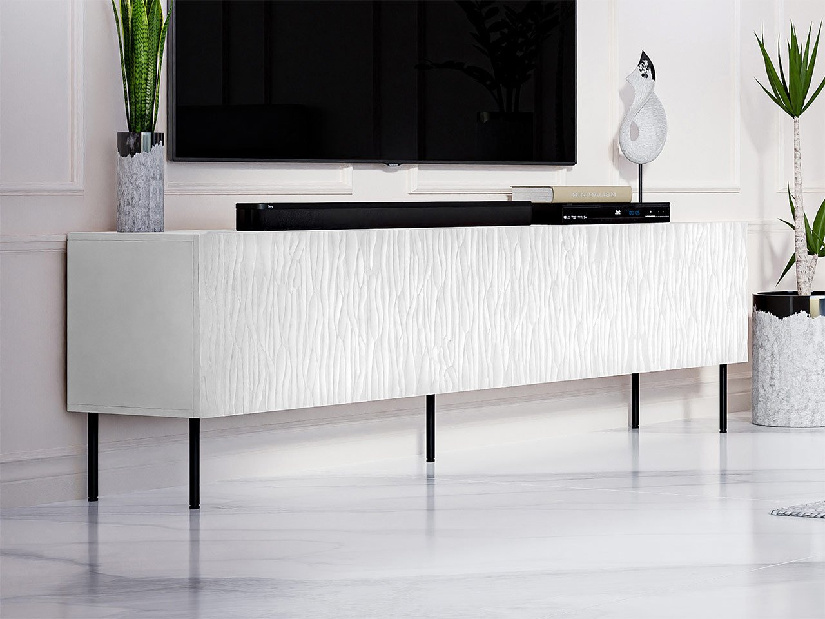 TV skříňka/stolek Lomaller (bílá + černá)
