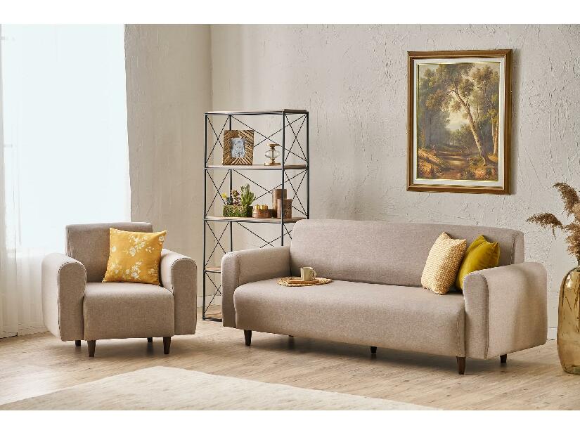 Sedací souprava 3+1 Noyalepo L (krémová + ořech)