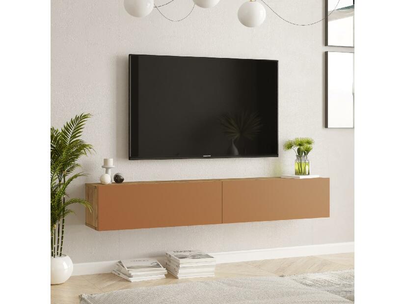  TV stolek/skříňka France 8 (borovice atlantická + cihlová)