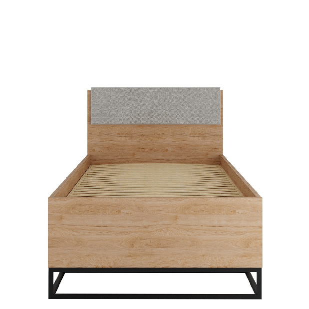 Jednolůžková postel 90cm Irmadi IA5 (hikora + bílá + šedá)