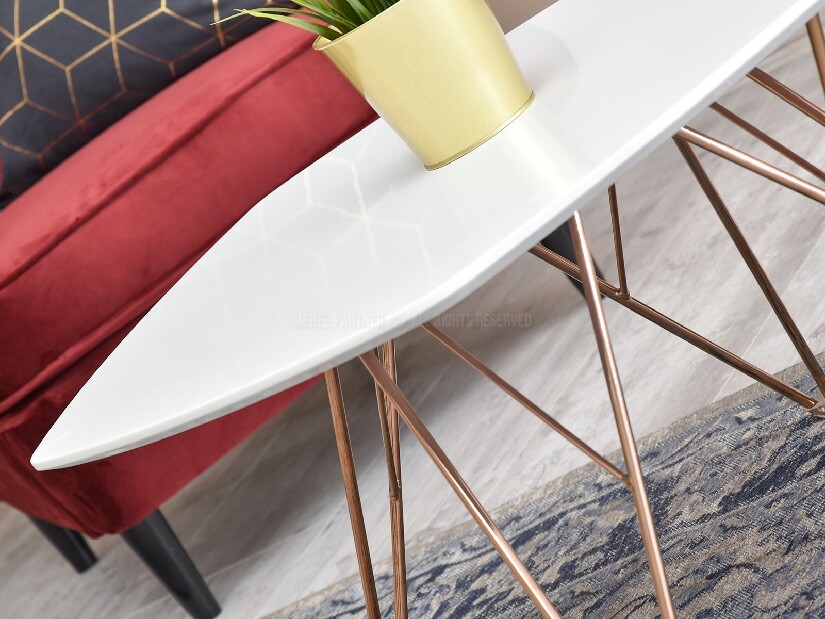 Konferenční stolek Petal Zest Xl (bílá + černá)