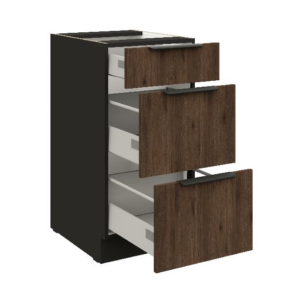 Horní kuchyňská skříňka Manana 40 D 3s BB (korpus: černá matná + fronta: ořech okapi)