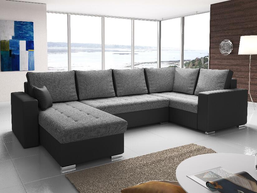 Rohová sedací souprava U Lambert (šedá + černá) (P)