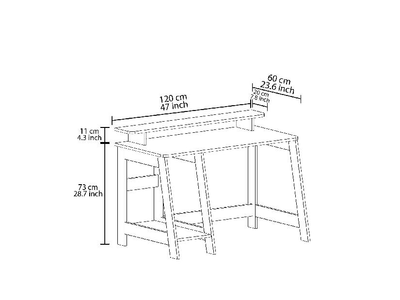 PC stolek Cantry (bílá)