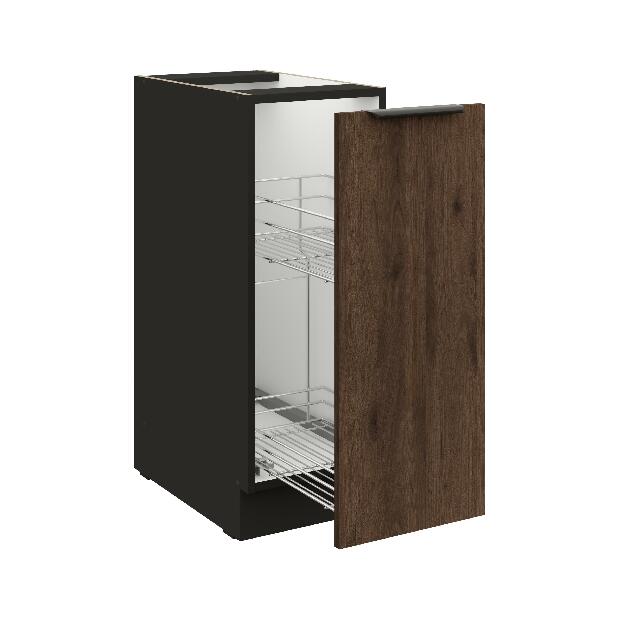 Dolní kuchyňská skříňka na koš Manana 30 D CARGO BB (korpus: černá matná + fronta: ořech okapi)