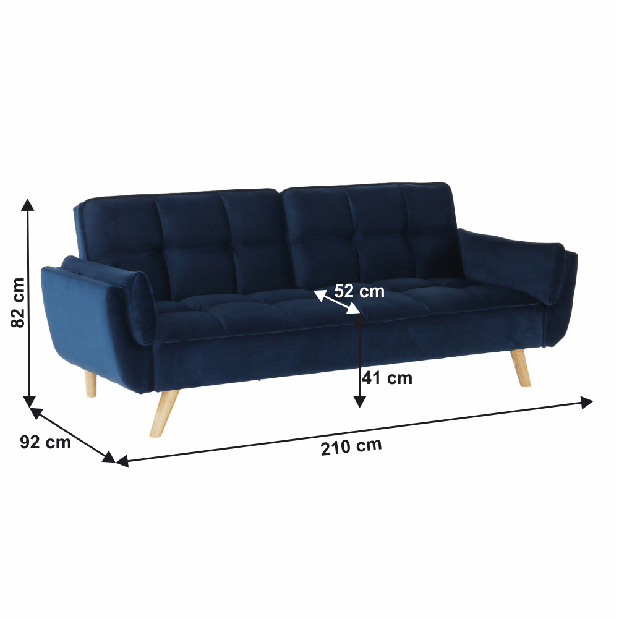 Rozkládací pohovka Filly (modrá)