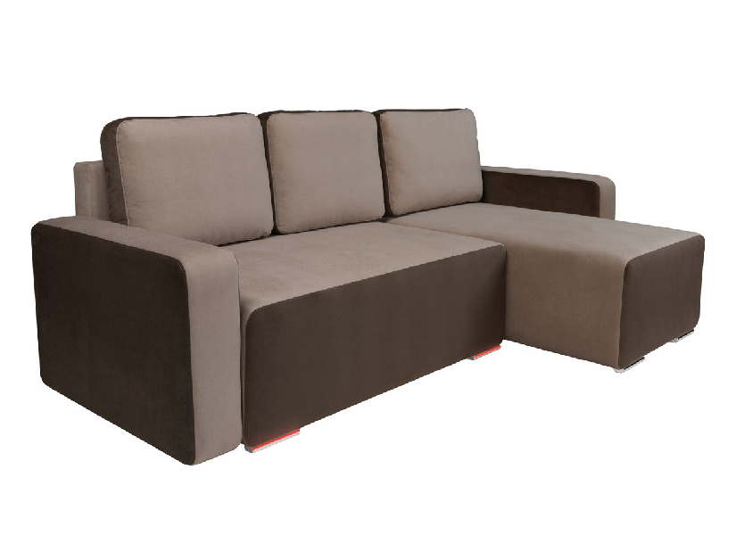 Rohová sedací souprava BRW Possi Lux 3DL.URC LED hnědá (L) (s osvětlením)