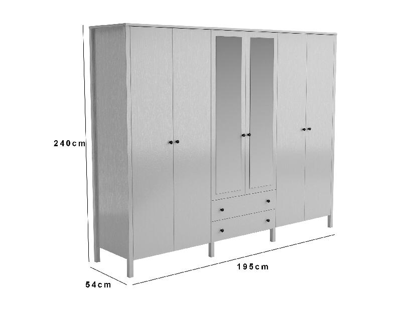 Šatní skříň Franc 76 (bílé dřevo)