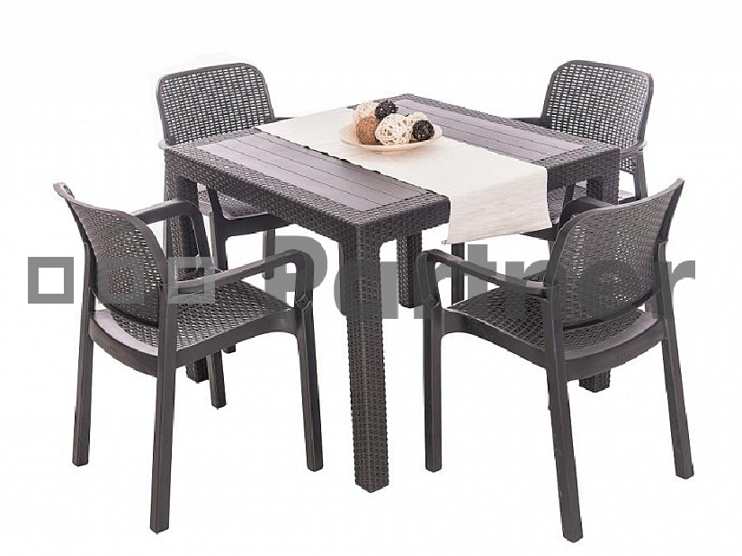Zahradní sestava Kara mini 1+4 (antracit) (Plast)