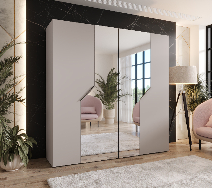 Šatní skříň Alaris 2 200 (kašmír) (se zrcadlem)