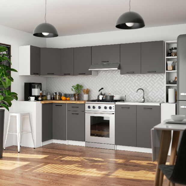 Horní kuchyňská skříňka Organo W 50 (bílá + grafit)