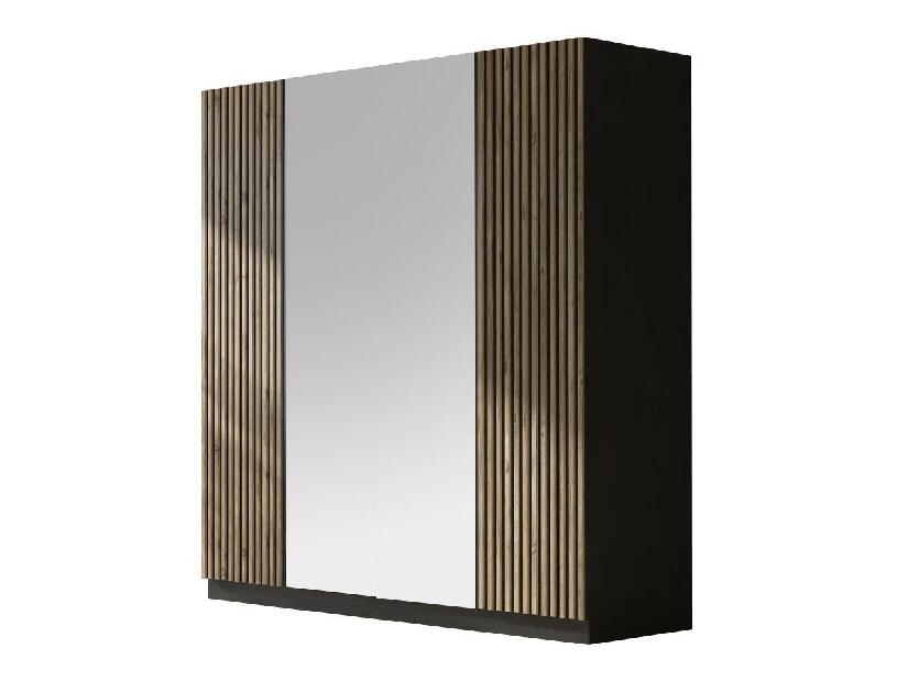 Šatní skříň Franc 77 (černé dřevo + borovice atlantická)