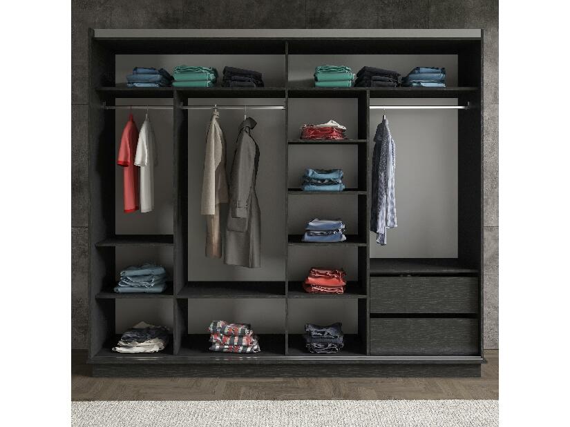 Šatní skříň Franc 80 (černé dřevo + borovice atlantická)