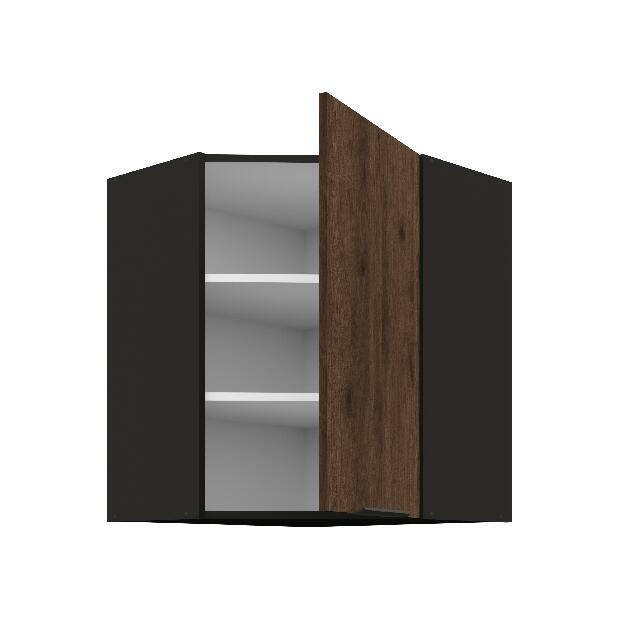 Horní rohová kuchyňská skříňka Manana 60x60 GN 72 1F 45 (korpus: černá matná + fronta: ořech okapi)
