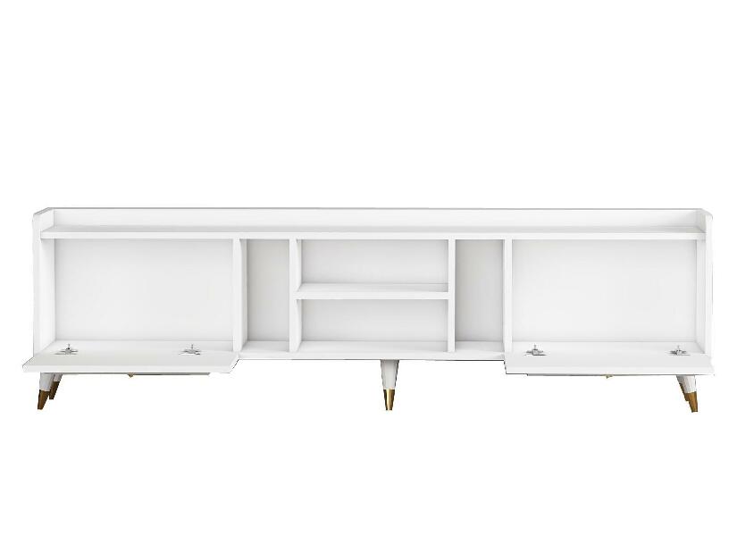 TV stolek/skříňka Kadole 2 (bílá + zlatá)