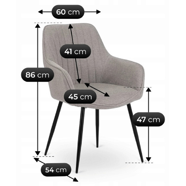  Jídelní židle Maliga (šedá)