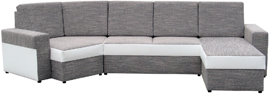 Rohová sedací souprava Benato (P) (pruh z koženky)