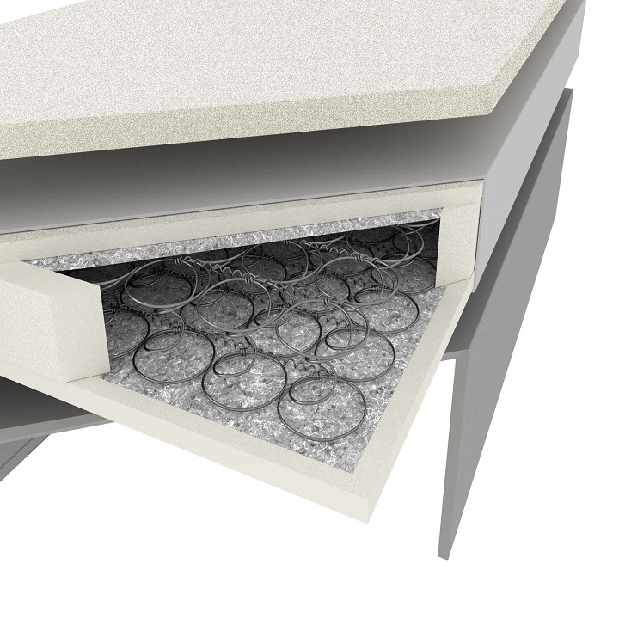 Manželská postel Boxspring 180 cm Namakyra komfort (bílá + černá) (s matrací a roštem)