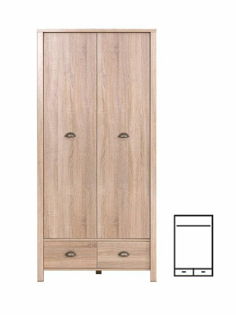Šatní skříň Gala 2D2S typ 01 