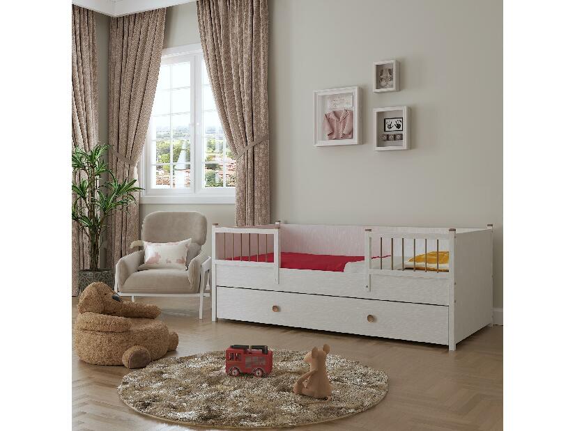 Jednolůžková postel Franc 73 (bílé dřevo)