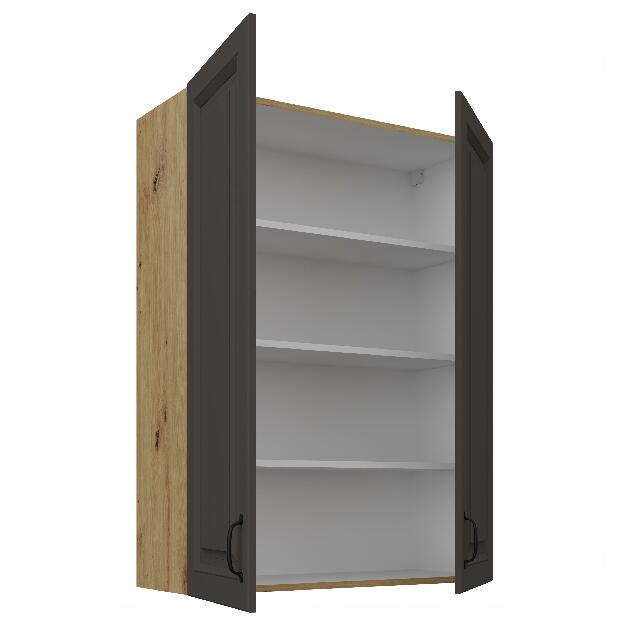 Horní kuchyňská skříňka Sheila 80 G 108 2F (korpus: dub artisan + fronta: grafit)