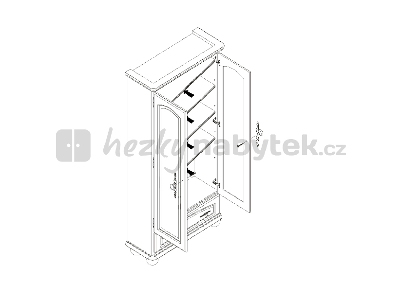 Policová skříň BRW BAWARIA DREG 2D1S