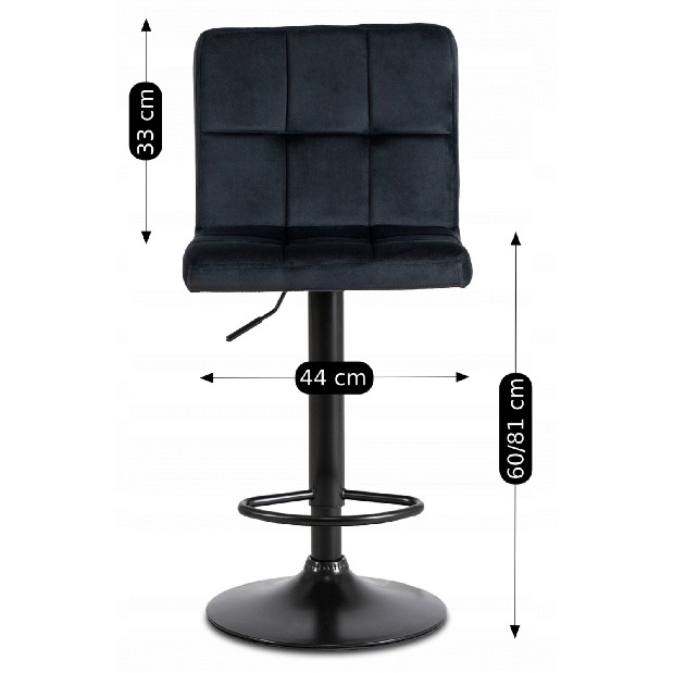 Barová židle Normativa (černá látka)