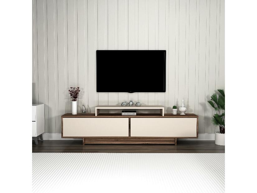 TV stolek/skříňka Grasias (ořech + béžová)