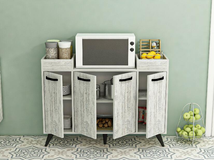 Skříňka Sipode (šedá + bílá)