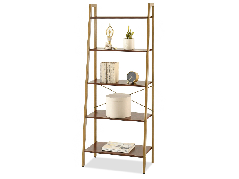 Regál Jeans (ořech + zlatá)
