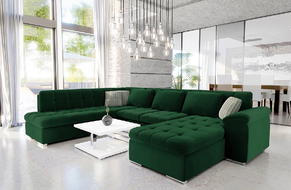 Rohová pohovka Talina s funkcí spaní (Pravá U) (Kronos 019 + Kronos 019 + Senegal 823)