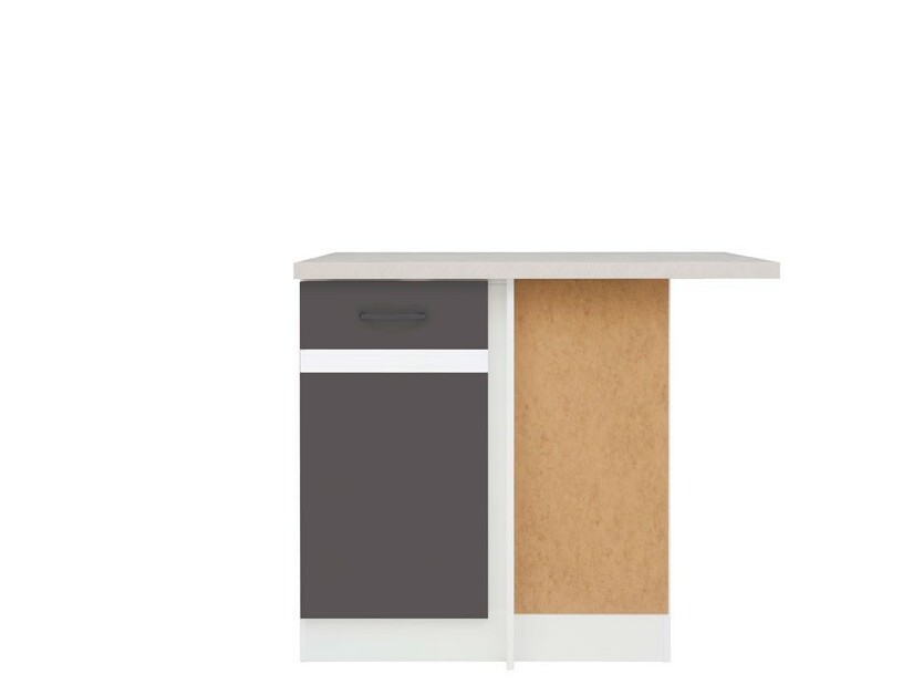 Spodní kuchyňská skříňka, rohová BRW Junona line DNW/100/82/p (Šedý wolfrám + Lesk bílý)