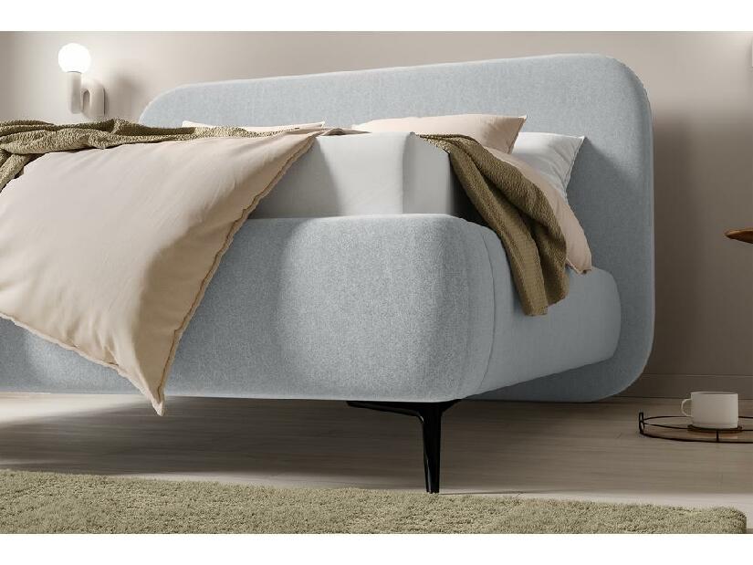 Manželská postel 180 cm Mononoke (s roštem) (šedá + černá)